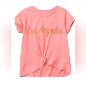 Jessica Simpson Girls Large T-Shirt Short Sleeve, Pink, Los Angeles Graphic, NEW